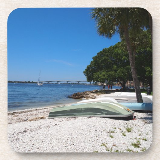 Boote in Sarasota, Florida Getränkeuntersetzer (Vorderseite)