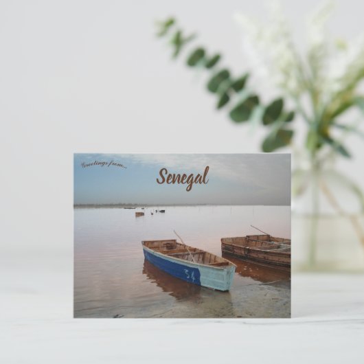 Boote in Senegal Postkarte (Stehend Vorderseite)