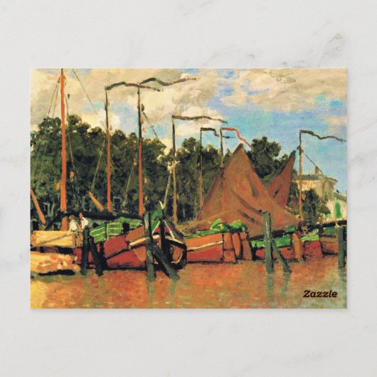 Boote in Zaandam von Claude Monet, Postkarte (Rückseite)