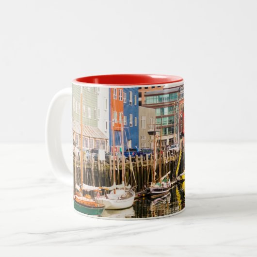 Boote machten | Portland, Maine fest Zweifarbige Tasse (Vorderseite Links)
