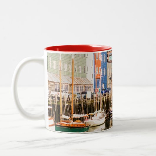 Boote machten | Portland, Maine fest Zweifarbige Tasse (Links)