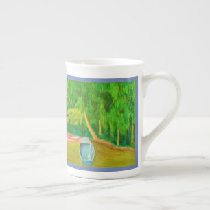 Boote Monets im Garten-Teich-Aquarell Porzellantasse