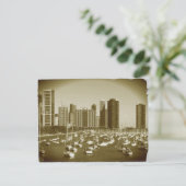 Boote parkten am Lake Michigan in Chicago. Postkarte (Stehend Vorderseite)