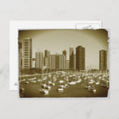 Boote parkten am Lake Michigan in Chicago. Postkarte (Vorne/Hinten)