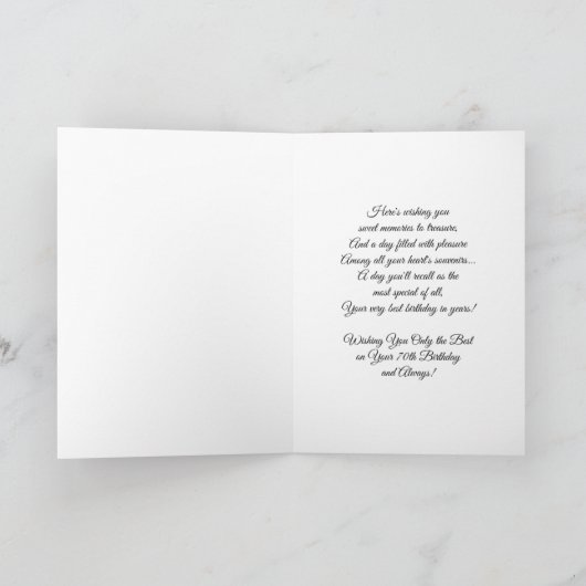 Boote Personalisiert 70. Geburtstag Karte (Innenseite)