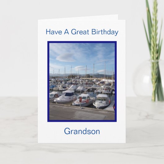 Boote Personalisiert Grandson Birthday Karte (Vorderseite)