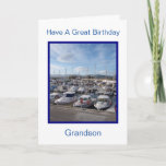 Boote Personalisiert Grandson Birthday Karte<br><div class="desc">Grußkarten Boote Enkel Geburtstagskarte. Passen Sie diese Geburtstagskarte mit jedem beliebigen Text an und lassen Sie sie dann ausdrucken und an Sie senden oder laden Sie sie sofort auf Ihr Mobiltelefon herunter. Wenn Sie Hilfe bei der Anpassung benötigen, kontaktieren Sie uns über den Link auf dieser Seite. Boote entwerfen personalisierte...</div>