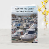 Boote Personalisierter Cousin Geburtstag Karte (Gelbe Blume)