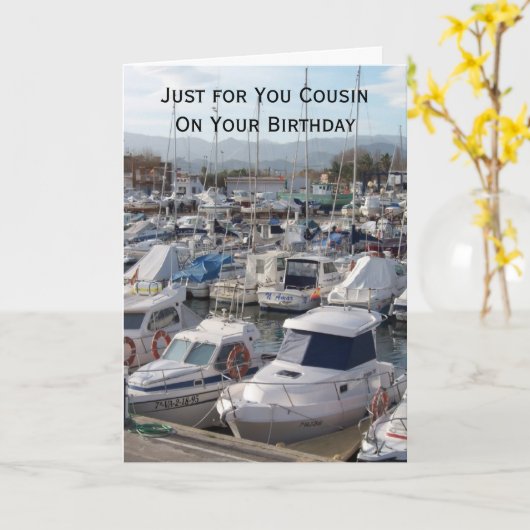 Boote Personalisierter Cousin Geburtstag Karte (Gelbe Blume)