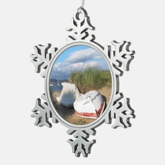 BOOTE SCHNEEFLOCKEN Zinn-Ornament (Rechts)