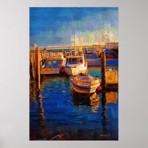 Boote, Sonnenuntergang, Morro Bucht, Calif Poster
