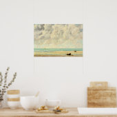 Boote Strand Seascape Vintage Kunst Poster (Küche)