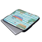 Boote Streifen: Aquarellmalerei Muster. Laptopschutzhülle (Vorne Knopf)