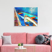 Boote und Anlegesteg Leinwanddruck (Insitu (Wohnzimmer))