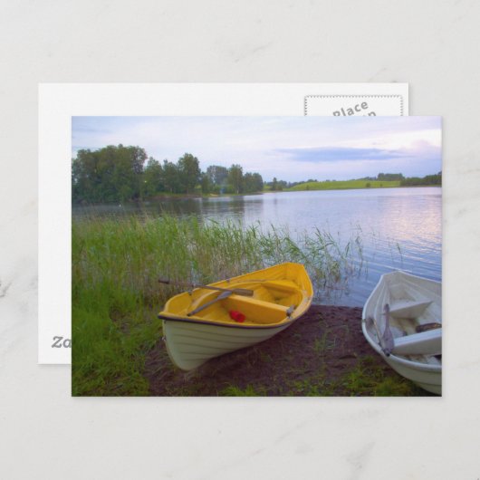 Boote und der See Postkarte (Vorne/Hinten)