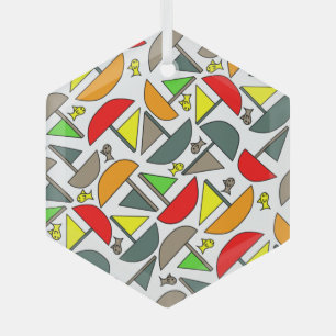 Boote und Fische Ornament Aus Glas