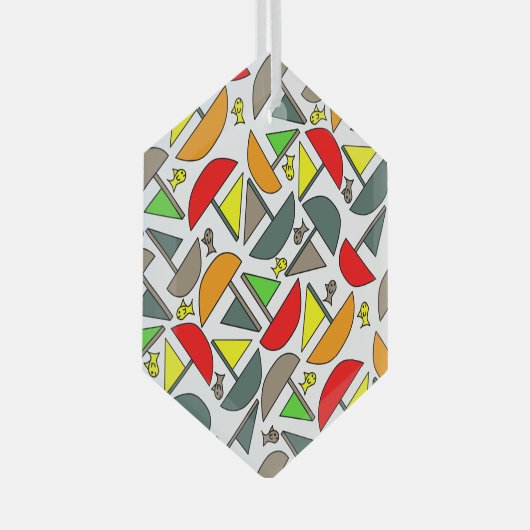 Boote und Fische Ornament Aus Glas (Vorderseite Rechts)