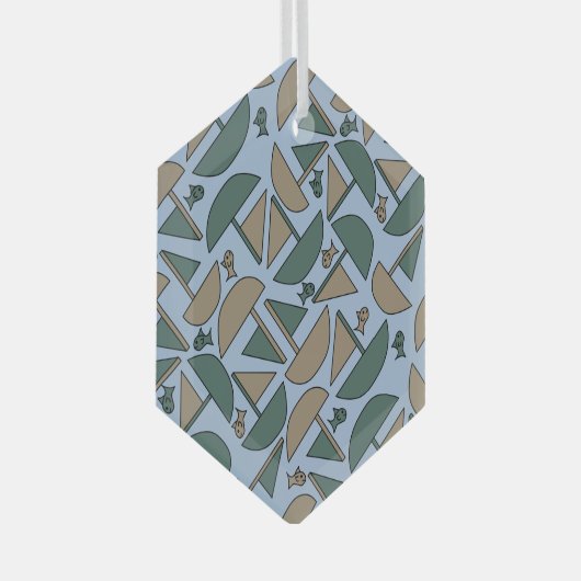 Boote und Fische Ornament Aus Glas (Vorderseite Rechts)