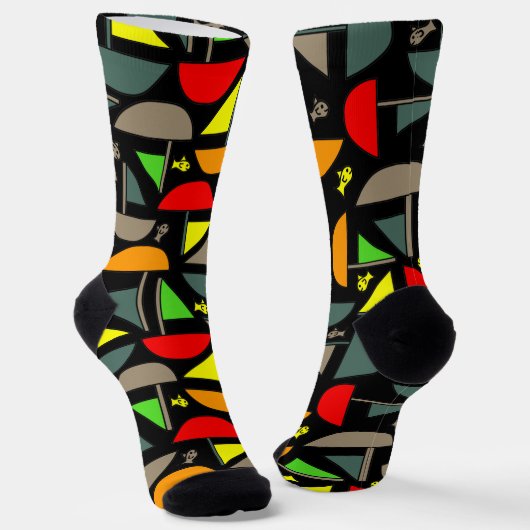 Boote und Fische Socken (Gewinkelt)