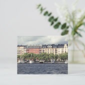 Boote und Häuser in Stockholm Postkarte (Stehend Vorderseite)