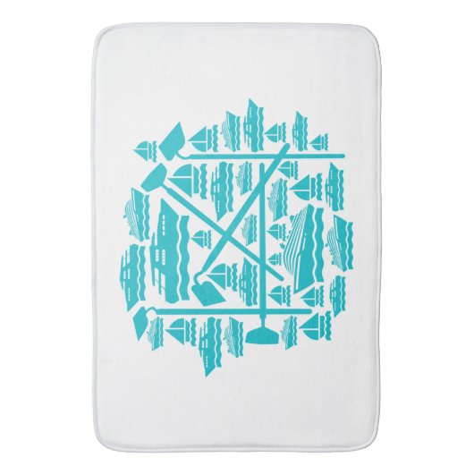 Boote und Hunde Badematte (Vorderseite Vertikal)