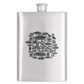 Boote und Hunde Flachmann (Vorderseite)