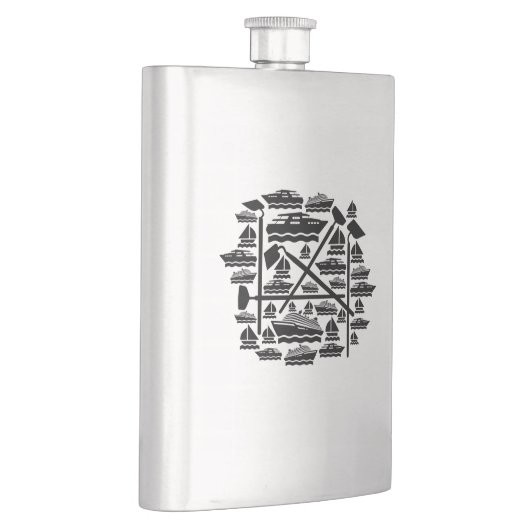 Boote und Hunde Flachmann (Rechts)