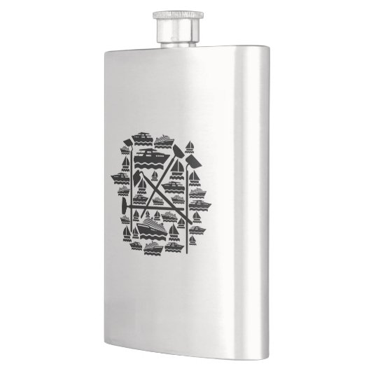 Boote und Hunde Flachmann (Links)