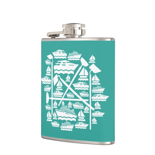 Boote und Hunde Flachmann (Links)