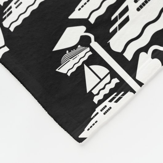 Boote und Hunde Fleecedecke (Ecke)