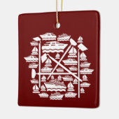 Boote und Hunde Keramikornament (Links)