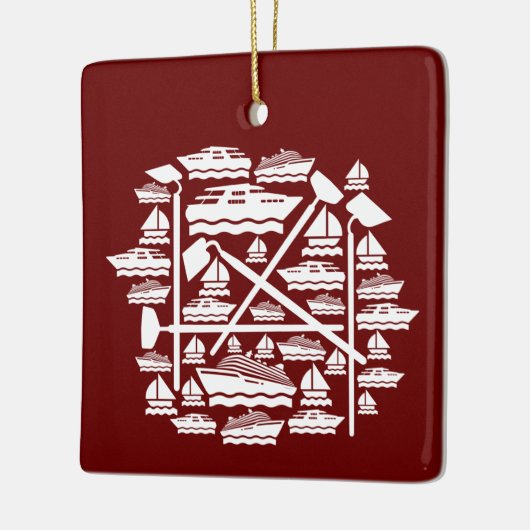 Boote und Hunde Keramikornament (Links)