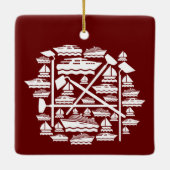 Boote und Hunde Keramikornament (Rückseite)