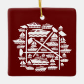 Boote und Hunde Keramikornament (Vorderseite)