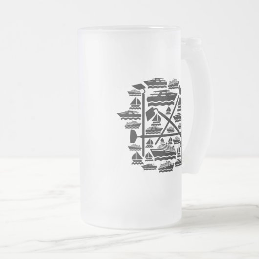 Boote und Hunde Mattglas Bierglas (VorderseiteRechts)