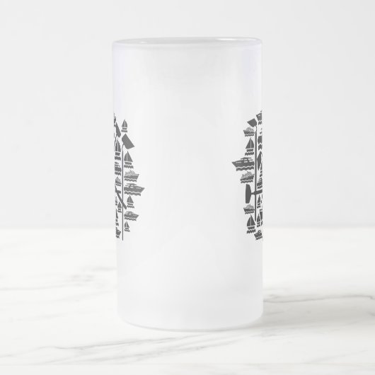 Boote und Hunde Mattglas Bierglas (Mittel)