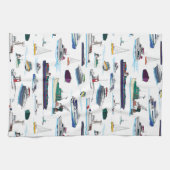 Boote und Schiffe Muster Geschirrtuch (Horizontal)
