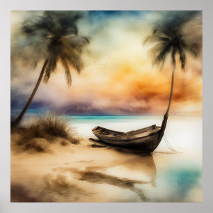 Boote und Strände - 4 Poster