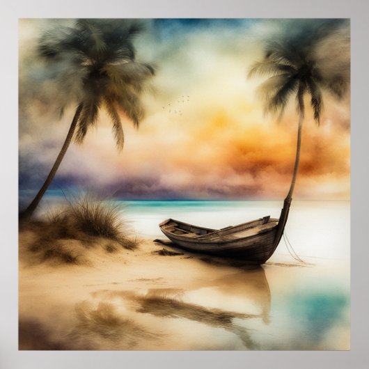 Boote und Strände - 4 Poster (Vorne)