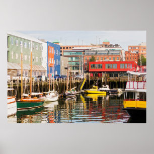 Boote vertäut   Portland, Maine Poster