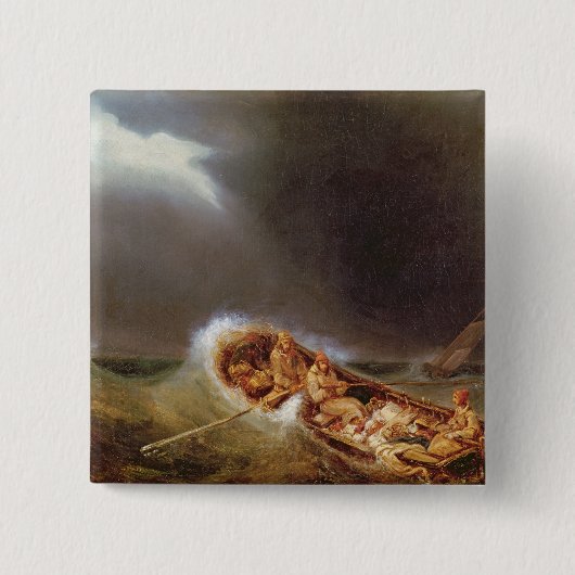 Boote von Dieppe, das vom Fischen zurückgeht Button (Vorderseite)