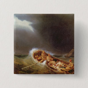 Boote von Dieppe, das vom Fischen zurückgeht Button