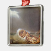 Boote von Dieppe, das vom Fischen zurückgeht Silbernes Ornament (Links)