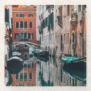 Boote von Venedig Glasuntersetzer