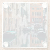 Boote von Venedig Glasuntersetzer (Rückseite)