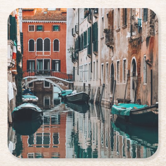 Boote von Venedig Rechteckiger Pappuntersetzer (Vorderseite)