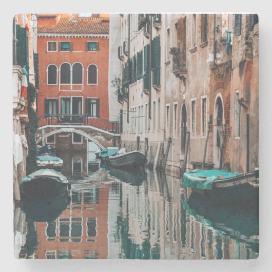 Boote von Venedig Steinuntersetzer (Vorderseite)