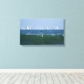 Boote & Wellen_Stretchierte Canvas Print Leinwanddruck (Insitu (Holzboden))