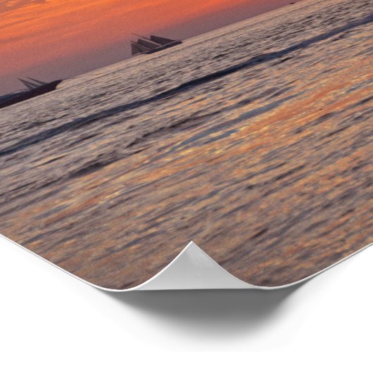 Boote, West Sunset, Florida Poster (Ecke)