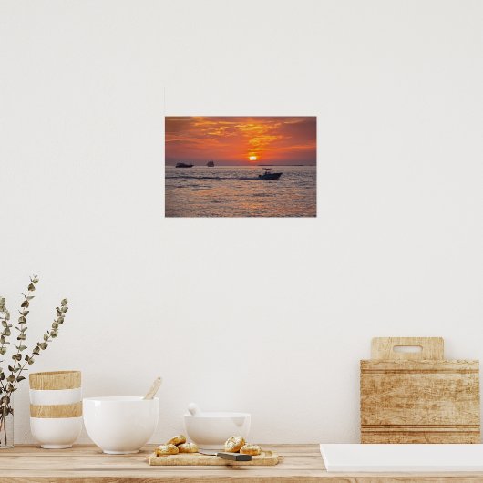Boote, West Sunset, Florida Poster (Küche)